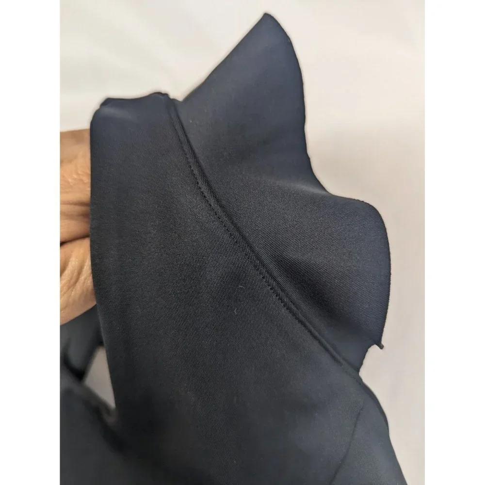 Wavvy Black Long Criss-cross Back with Ruffles‎ Bodysuit Size Small
